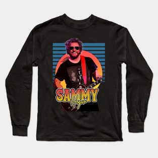 Retro Flyer Style Sammy Hagar Fan Art Design Long Sleeve T-Shirt